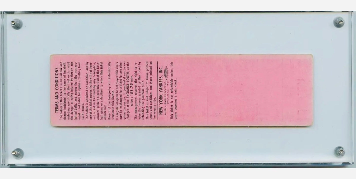 1953 Mickey Mantle New York Yankees Full Ticket
